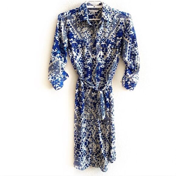 Cabi #422 Blue Jewel Button Down Shirt Dress - Picture 5 of 16
